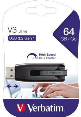 Verbatim USB-Stick Store 'n' Go V3 USB 3.2 Gen 1 64Gbyte grau/schwarz