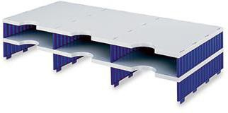 styro Dokumentenablage doc trio Aufbaueinheit 72,3 x 14 x 33,1 cm (B x H x T) Polyl grau/blau