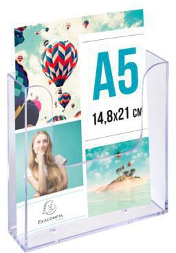 EXACOMPTA Prospekthalter Office 16 x 16,5 x 4 cm (B x H x T) DIN A5 Polystyrol kristall 1 Fach