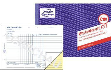 AVERY Zweckform Wochenbericht DIN A5 quer selbstdurchschreibend 1 Durchschlag 2 x 40 Bl.