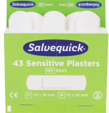 Salvequick Nachfüllset Pflasterspender Sensitive Refill 6943 Pflasterspender 490710 27 St. 7,2 x 1,9 cm 16 St. 7,2 x 2,5 cm Vlies 43 St./Pack.