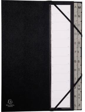 EXACOMPTA Ordnungsmappe Ordonator® DIN A4 225g/m² Balacron Farbe: schwarz Farbe des Fächerblocks: grau 24 Fächer
