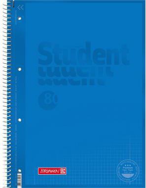 Brunnen Collegeblock Student Colour Code DIN A4 kariert mit Rand innen/außen 90g/m² azur blau 80 Bl.