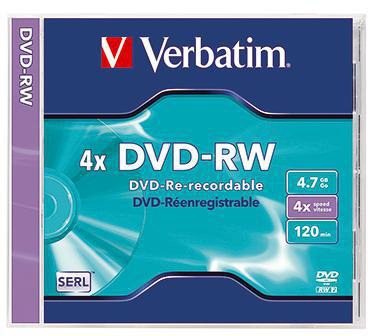 Verbatim DVD-RW 120min 4,7Gbyte 4x 5 St./Pack. 120min 4,7Gbyte 4x 5 St./Pack.