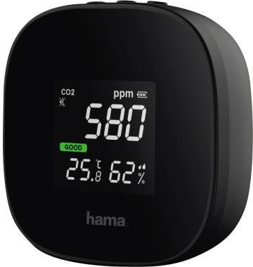 Hama Luftsensor Innenbereich 7,5 x 7,5 x 3,5 cm (B x H x T) Akku inkl. Micro-USB-Kabel