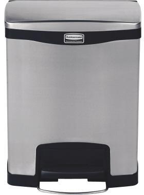 Rubbermaid Tretabfalleimer SLIM JIM® STEP-ON 42,75 x 63,41 x 37,55 cm (B x H x T) 30l Edelstahl silber/schwarz
