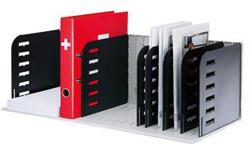 styro Belegefach rac 72,3 x 24,8 x 30,4 cm (B x H x T) 7 Fächer Polyl schwarz/grau