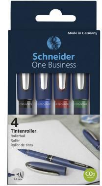 Schneider Tintenroller One Business 0,6mm farbig sortiert Rundspitze dokumentenecht 4 St./Pack.
