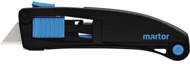 MARTOR Sicherheitsmesser SECUPRO MAXISAFE Mehrweg 19mm 17,2mm 1 Glied nicht zusammenklappbar Bandstahl nicht rostfrei schwarz/cyan