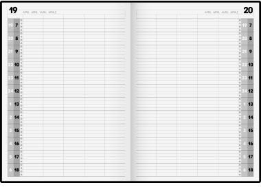 Brunnen Buchkalender Agenda 24 DIN A4 1 Tag/1 Seite Schaumfolie Hartfolie schwarz