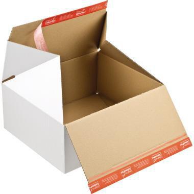 ColomPac Versandkarton ® Premium Innenmaße: 18,4 x 12,7 x 14,9 cm (B x H x T) Außenmaße: 18,9 x 13,1 x 15,4 cm (B x H x T) Wellpappe 1-wellig weiß