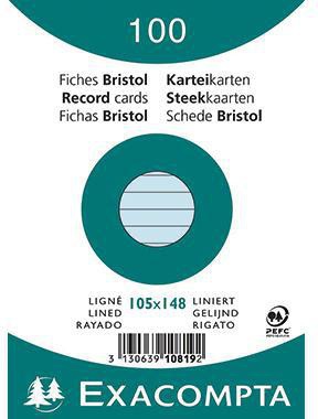 EXACOMPTA Karteikarte DIN A6 liniert blau 100 St./Pack.