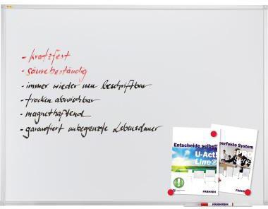 FRANKEN Whiteboard X-tra!Line Maße der Oberfläche: 90 x 60 cm (B x H) Tafel magnethaftend nicht beidseitig beschreibbar emailliert weiß