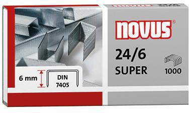NOVUS Heftklammer 24/6 SUPER Heftgeräte Heftzangen Stahl verzinkt 1.000 St./Pack.