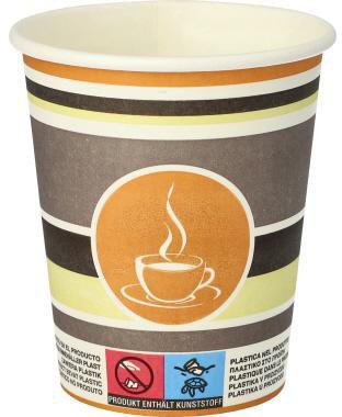 PAPSTAR Trinkbecher Coffee To Go Einweg 200ml Pappe mehrfarbig 50 St./Pack.