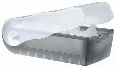 HAN Karteikasten CROCO 12,1 x 8,5 x 24,6 cm (B x H x T) DIN A7 quer 900 Karten Polypropylen grau transluzent 5 Stützplatten