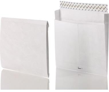 Tyvek Faltentasche ® 326 x 318 mm (B x H) ohne Fenster 68g/m² mit Haftklebung ® weiß