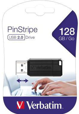 Verbatim USB-Stick Pin Stripe USB 2.0 128Gbyte schwarz