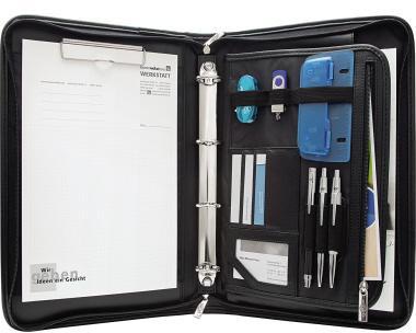 WEDO Konferenzmappe ® ELEGANCE 37,5 x 28 x 6,4 cm (B x H x T) Kunstleder/Nylon schwarz