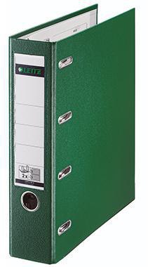 Leitz Doppelordner 75mm 2 x DIN A5 quer 4 Bügel Graupappe recycelt grün