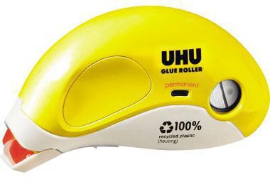 UHU Kleberoller ® GLUE PERMANENT REFILLABLE 8,4 mm x 16,5 m (B x L) nachfüllbar gelb/weiß