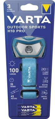 VARTA Stirnlampe Outdoor Sports H10 Pro High: 100 Im Low: 30lm High: 45 m Low: 22m LED High: 12 h Low: 35 AAA/Micro Kunststoff blau