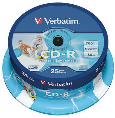 Verbatim CD-R 80min 700Mbyte 52x 25 St./Pack. 80min 700Mbyte 52x 25 St./Pack.