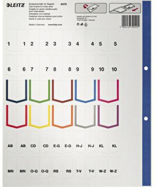 Leitz Ordnerregister DIN A4 Überbreite blanko Polypropylen grau 20 Registerblätter