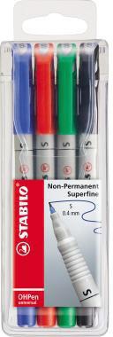 STABILO Folienstift ® OHPen universal 0,4mm farbig sortiert nicht dokumentenecht 4 St./Pack.