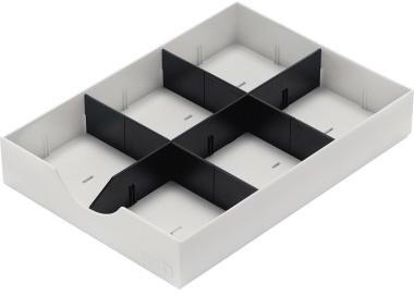 styro Schublade doc 23 x 5,3 x 32 cm (B x H x T) geschlossen inkl. 1 Längststeg 2 Querstege Polyl weiß