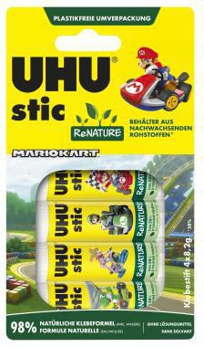 UHU Klebestift ® stic ReNATURE Mariokart nicht nachfüllbar 4 x 8,2 g/Pack.