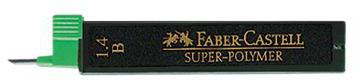 Faber Castell Feinmine SUPER POLYMER 1,4mm B schwarz 6 St./Pack.