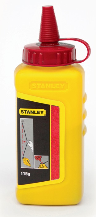 STANLEY Schlagschnurkreide 115 g rot wasserfest, schwer löslich Kunststoffflasche
