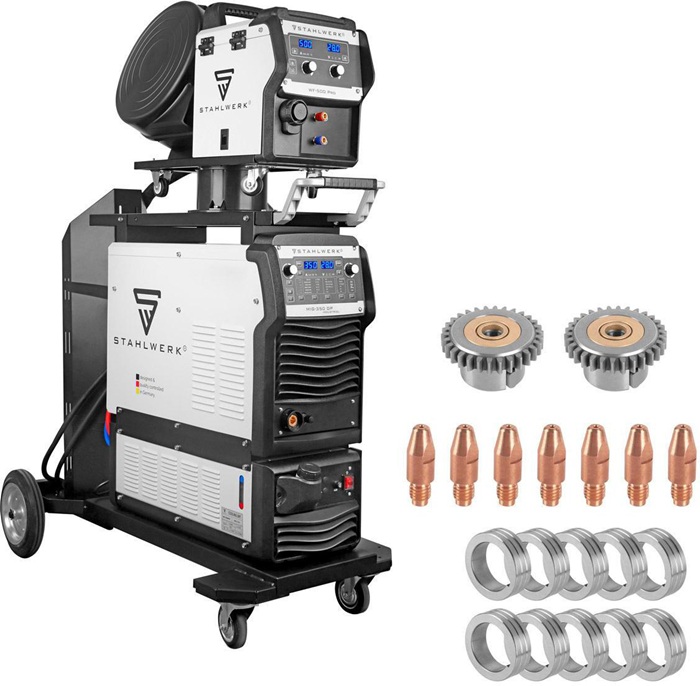 STAHLWERK Schutzgasschweißgerät MIG MAG 350 DP IGBT Einzelgerät mit Zubehör 60-350 A luftgekühlt