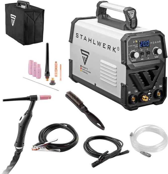 STAHLWERK Inverterschweißgerät DC WIG 200 ST IGBT Einzelgerät mit Zubehör 10-200 A Einzelgerät mit Zubehör