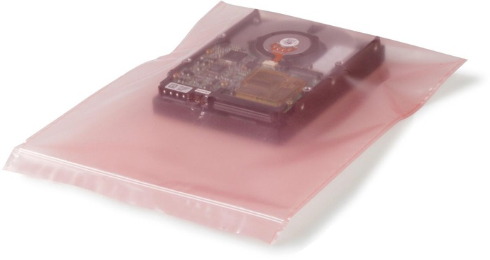 TransPak Druckverschlussbeutel antistatisch Maße 100x150mm Stärke 100µ rosa aminfreies LDPE