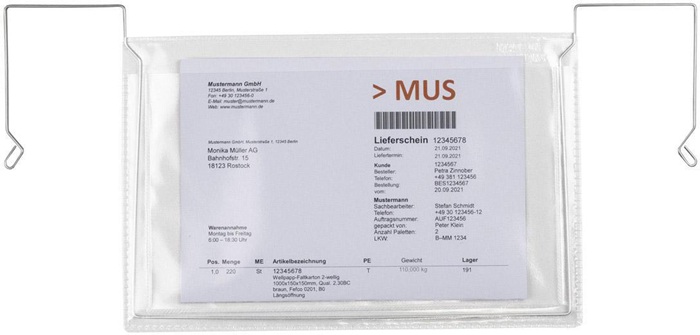 TransPak Drahtbügeltasche Maße 165x245mm A5 Stärke 180µ quer o.Klappe PVC-Weichfolie transparent