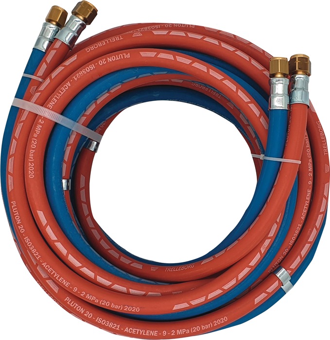 CONZELMANN Autogengasschlauch Länge 15 m Innen-Ø 6 / 9 mm Wandstärke 5 / 3,5 mm blau / rot