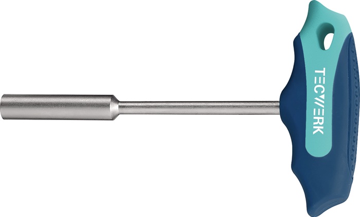 TECWERK Sechskantsteckschlüssel Schlüsselweite 17 mm Klingenlänge 125 mm 2-Komponentengriff mit Quergriff