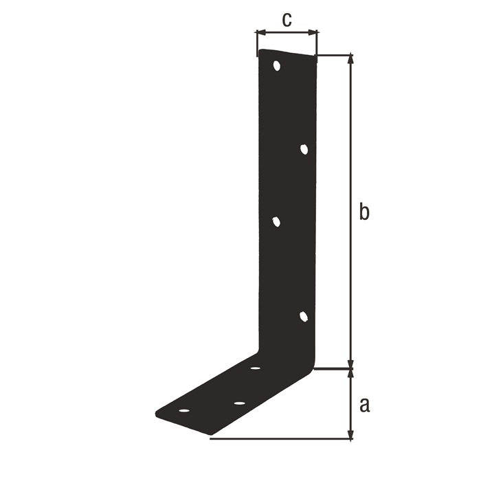 GAH Alberts Balkenwinkel L200x100 mm Breite 40 mm ungleichschenklig Stahl verzinkt, schwarz kunststoffbesch.
