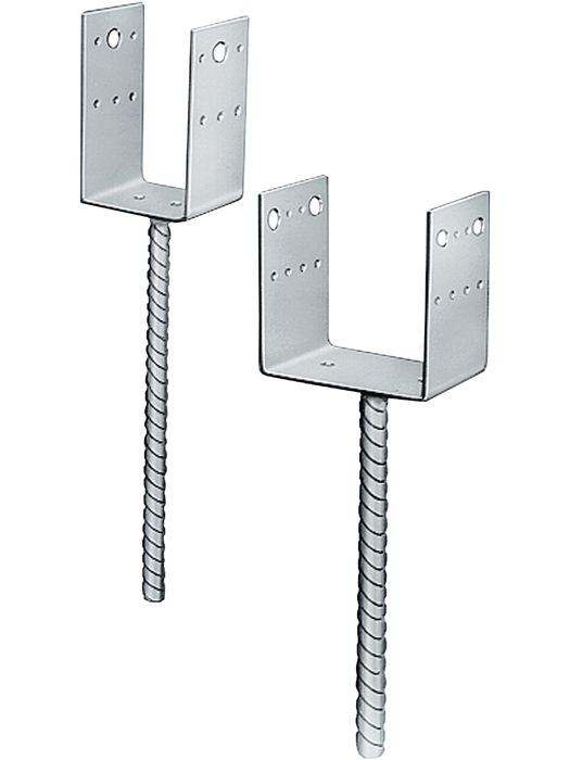 SIMPSON STRONG-TIE Stützenfuß PPD 140 x 90 x 126 x 5 mm Stahl stückverzinkt zum Einbetonieren Loch-Ø 5,0 + 13,5 mm 250 mm
