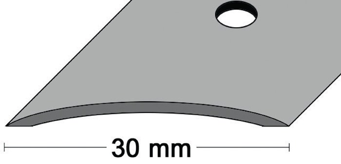 PG Teppichschiene Breite 30 mm Länge 1000 mm Edelstahl matt gewolbt mittig gelocht