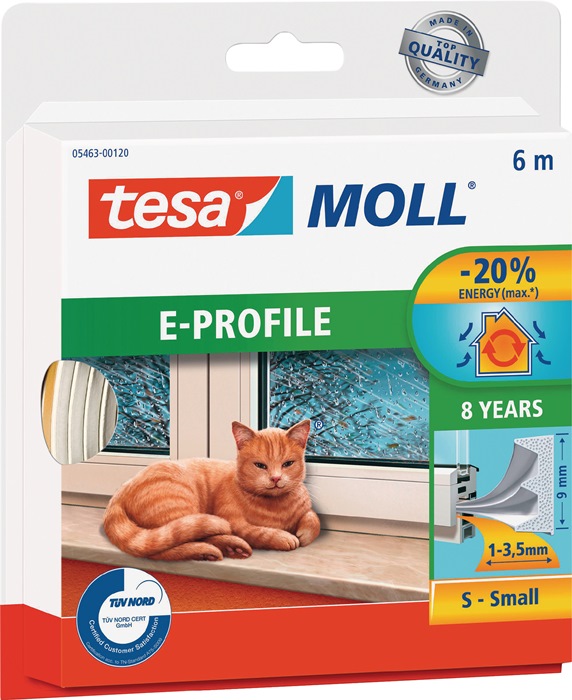 tesa Fenster-/Türmoll moll® 5463 B9mmxH4mmxL6m weiß
