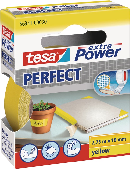 tesa Gewebeband extra Power® 56341 gelb Länge 2,75 m Breite 19 mm