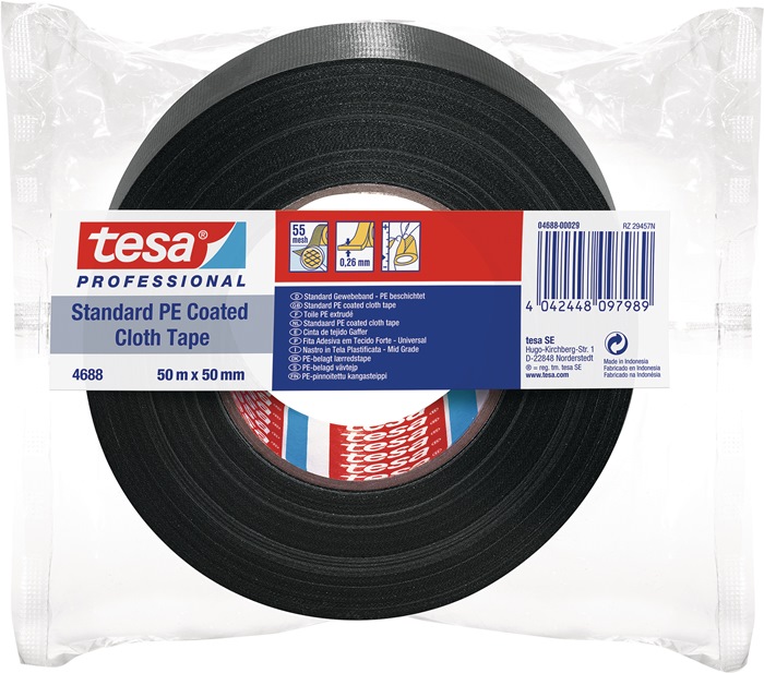 tesa Gewebeband band® Standard 4688 schwarz Länge 50 m Breite 50 mm