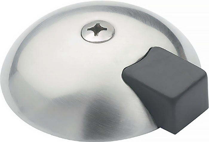 HERMAT Bodentürstopper 3699 Ø 70/75 mm Höhe 18/22 mm Edelstahl matt Dübelmontage