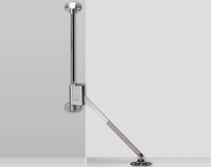 Hettich Klappenhalter Klassik D mit Lager L 258 D Stahl vernickelt mit Bremssystem Länge 300 mm