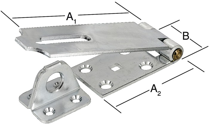 VORMANN Sicherheitsüberfalle Länge 105 mm Höhe 35 mm Stahl blau verzinkt