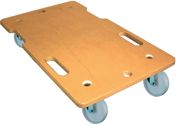 BS Rollen Transportroller Rad-Ø 75 mm 150 kg L600 mm B350 mm Kunststoff Holz mit Griffmulde