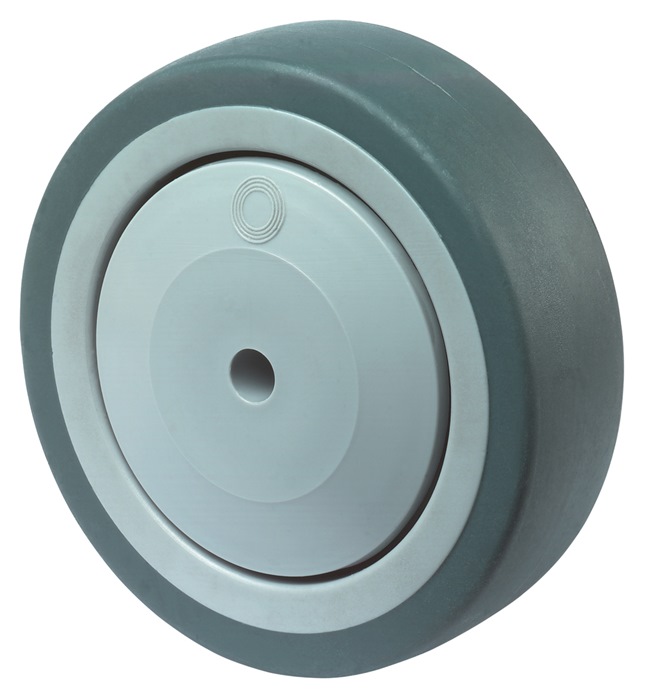 BS Rollen Ersatzrad Rad-Ø 80 mm Tragfähigkeit 80 kg Gummi grau Achs-Ø 8 mm Nabenlänge 37 mm